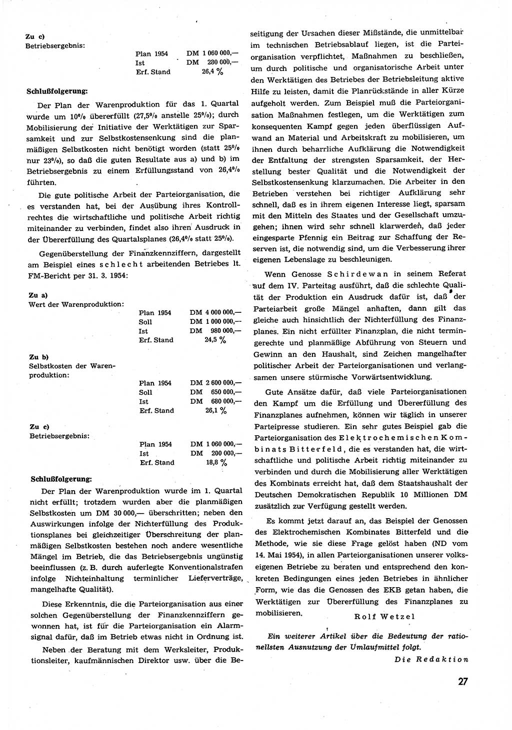 Neuer Weg (NW), Organ des Zentralkomitees (ZK) der SED (Sozialistische Einheitspartei Deutschlands) für alle Parteiarbeiter, 9. Jahrgang [Deutsche Demokratische Republik (DDR)] 1954, Heft 11/27 (NW ZK SED DDR 1954, H. 11/27)