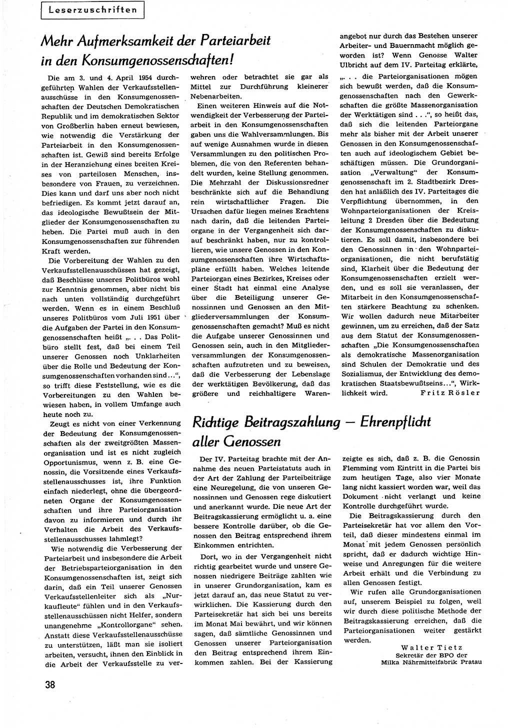 Neuer Weg (NW), Organ des Zentralkomitees (ZK) der SED (Sozialistische Einheitspartei Deutschlands) für alle Parteiarbeiter, 9. Jahrgang [Deutsche Demokratische Republik (DDR)] 1954, Heft 11/38 (NW ZK SED DDR 1954, H. 11/38)