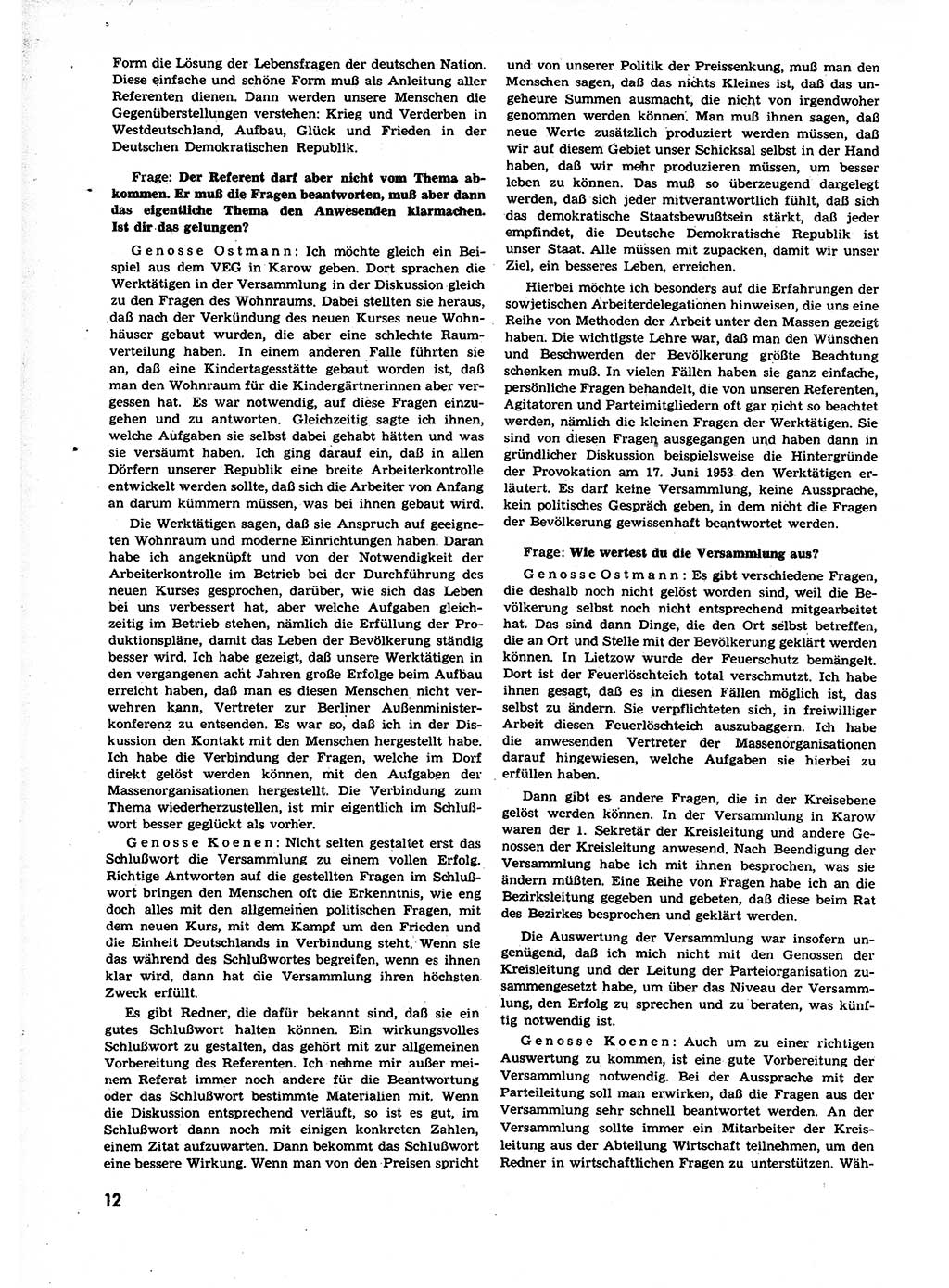 Neuer Weg (NW), Organ des Zentralkomitees (ZK) der SED (Sozialistische Einheitspartei Deutschlands) für alle Parteiarbeiter, 9. Jahrgang [Deutsche Demokratische Republik (DDR)] 1954, Heft 12/12 (NW ZK SED DDR 1954, H. 12/12)