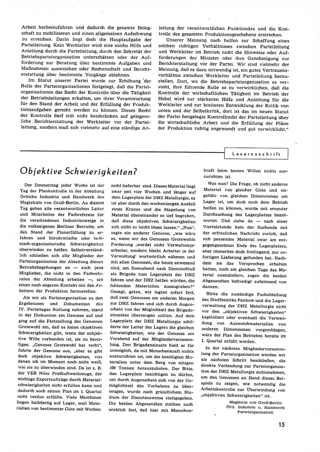 Neuer Weg (NW), Organ des Zentralkomitees (ZK) der SED (Sozialistische Einheitspartei Deutschlands) für alle Parteiarbeiter, 9. Jahrgang [Deutsche Demokratische Republik (DDR)] 1954, Heft 12/15 (NW ZK SED DDR 1954, H. 12/15)