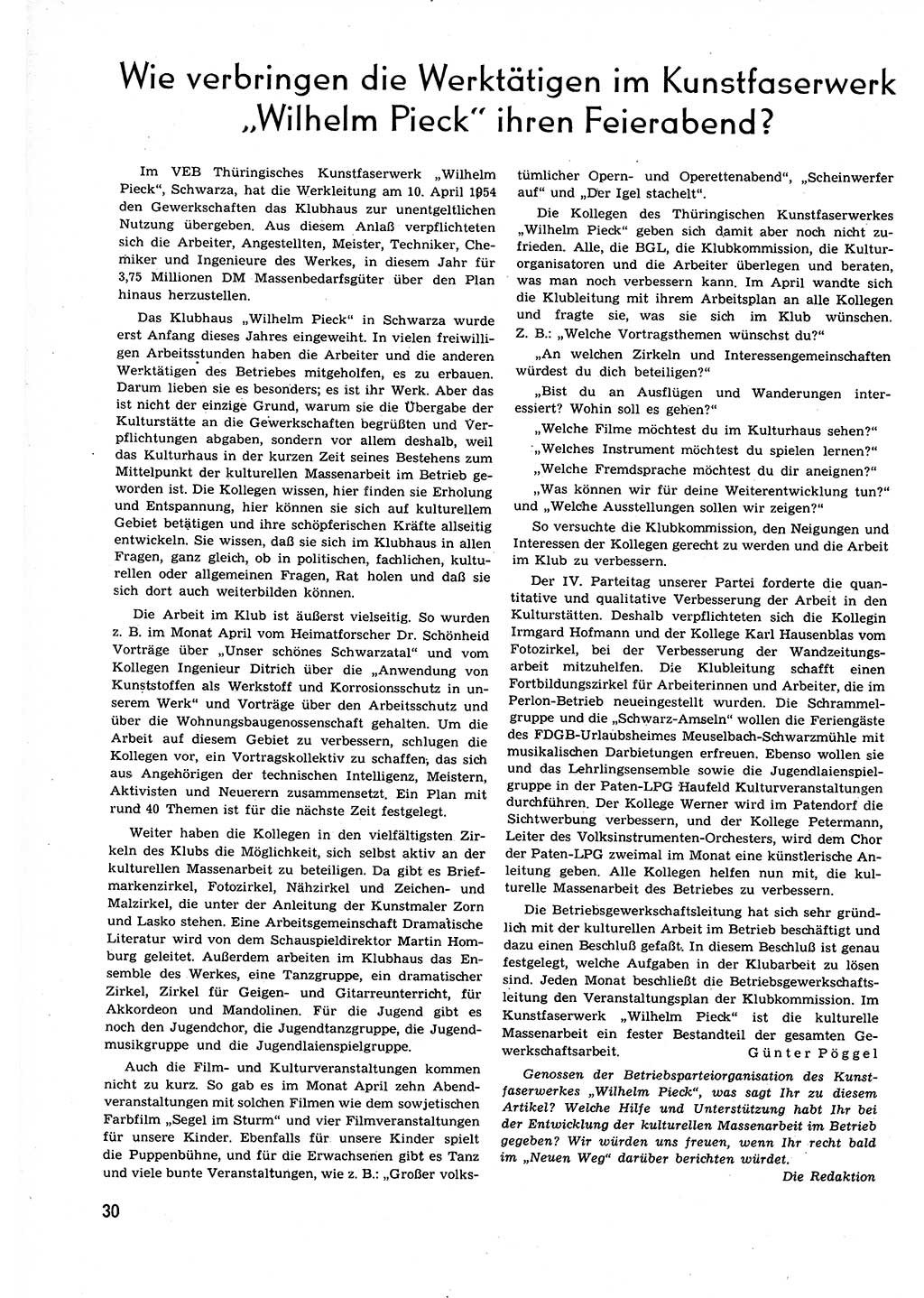 Neuer Weg (NW), Organ des Zentralkomitees (ZK) der SED (Sozialistische Einheitspartei Deutschlands) für alle Parteiarbeiter, 9. Jahrgang [Deutsche Demokratische Republik (DDR)] 1954, Heft 12/30 (NW ZK SED DDR 1954, H. 12/30)