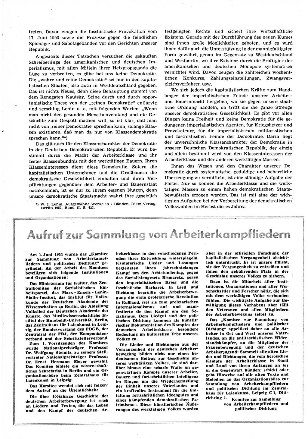 Neuer Weg (NW), Organ des Zentralkomitees (ZK) der SED (Sozialistische Einheitspartei Deutschlands) für alle Parteiarbeiter, 9. Jahrgang [Deutsche Demokratische Republik (DDR)] 1954, Heft 13/6 (NW ZK SED DDR 1954, H. 13/6)