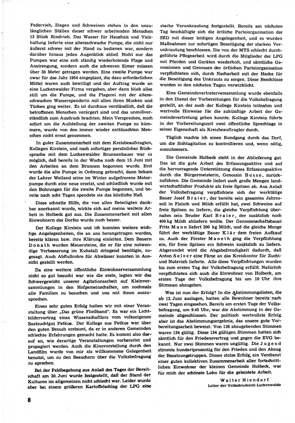 Neuer Weg (NW), Organ des Zentralkomitees (ZK) der SED (Sozialistische Einheitspartei Deutschlands) für alle Parteiarbeiter, 9. Jahrgang [Deutsche Demokratische Republik (DDR)] 1954, Heft 13/8 (NW ZK SED DDR 1954, H. 13/8)