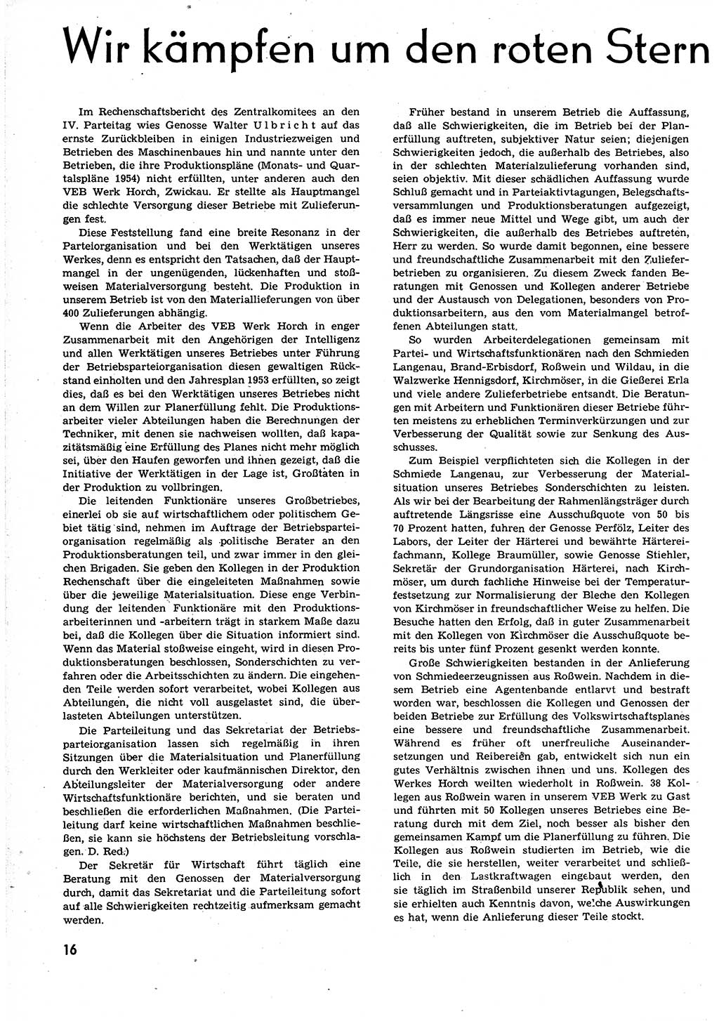 Neuer Weg (NW), Organ des Zentralkomitees (ZK) der SED (Sozialistische Einheitspartei Deutschlands) für alle Parteiarbeiter, 9. Jahrgang [Deutsche Demokratische Republik (DDR)] 1954, Heft 13/16 (NW ZK SED DDR 1954, H. 13/16)