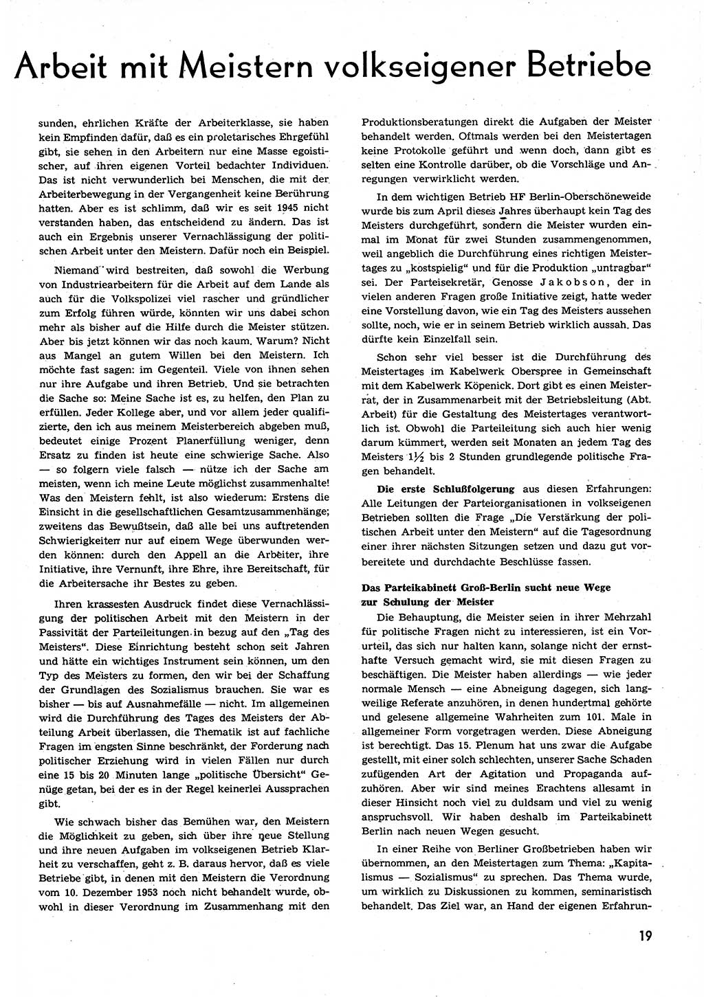 Neuer Weg (NW), Organ des Zentralkomitees (ZK) der SED (Sozialistische Einheitspartei Deutschlands) für alle Parteiarbeiter, 9. Jahrgang [Deutsche Demokratische Republik (DDR)] 1954, Heft 13/19 (NW ZK SED DDR 1954, H. 13/19)