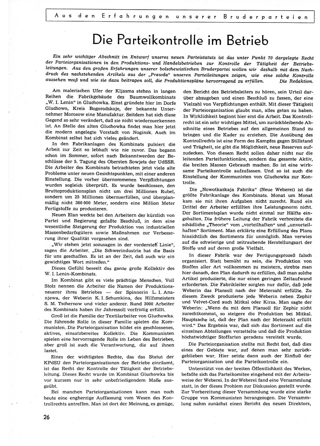 Neuer Weg (NW), Organ des Zentralkomitees (ZK) der SED (Sozialistische Einheitspartei Deutschlands) für alle Parteiarbeiter, 9. Jahrgang [Deutsche Demokratische Republik (DDR)] 1954, Heft 13/26 (NW ZK SED DDR 1954, H. 13/26)