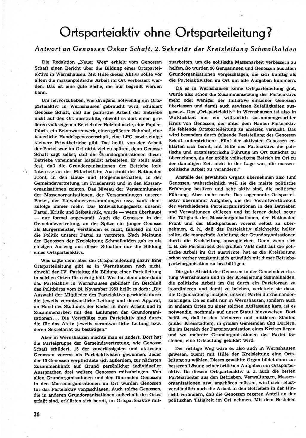 Neuer Weg (NW), Organ des Zentralkomitees (ZK) der SED (Sozialistische Einheitspartei Deutschlands) für alle Parteiarbeiter, 9. Jahrgang [Deutsche Demokratische Republik (DDR)] 1954, Heft 13/36 (NW ZK SED DDR 1954, H. 13/36)