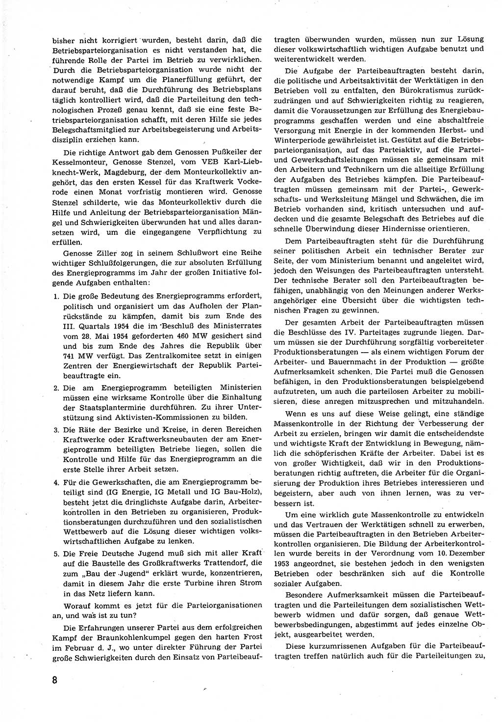 Neuer Weg (NW), Organ des Zentralkomitees (ZK) der SED (Sozialistische Einheitspartei Deutschlands) für alle Parteiarbeiter, 9. Jahrgang [Deutsche Demokratische Republik (DDR)] 1954, Heft 14/8 (NW ZK SED DDR 1954, H. 14/8)