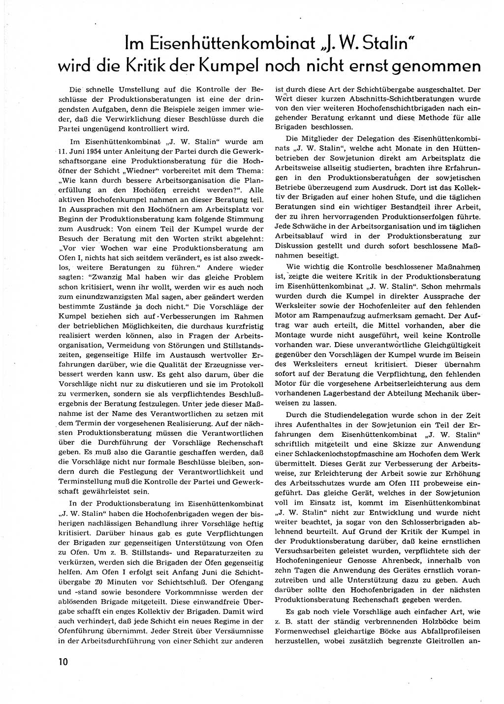 Neuer Weg (NW), Organ des Zentralkomitees (ZK) der SED (Sozialistische Einheitspartei Deutschlands) für alle Parteiarbeiter, 9. Jahrgang [Deutsche Demokratische Republik (DDR)] 1954, Heft 14/10 (NW ZK SED DDR 1954, H. 14/10)