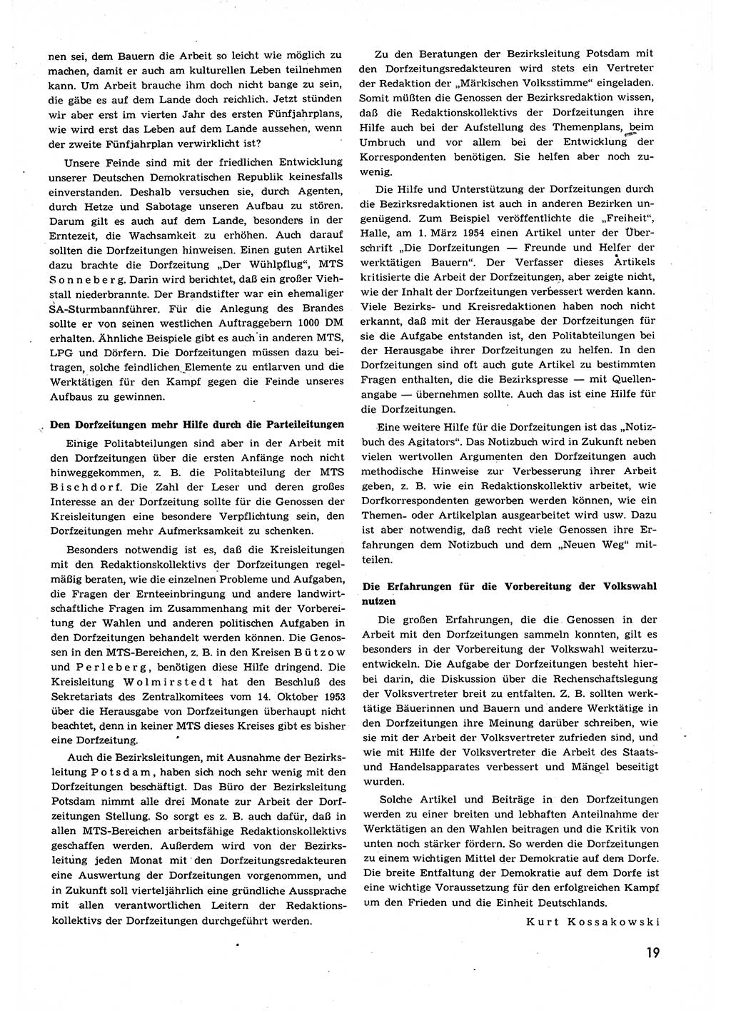Neuer Weg (NW), Organ des Zentralkomitees (ZK) der SED (Sozialistische Einheitspartei Deutschlands) für alle Parteiarbeiter, 9. Jahrgang [Deutsche Demokratische Republik (DDR)] 1954, Heft 14/19 (NW ZK SED DDR 1954, H. 14/19)