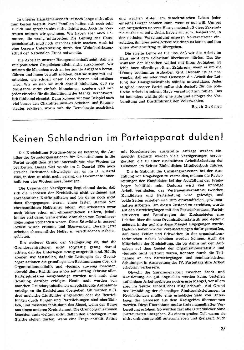 Neuer Weg (NW), Organ des Zentralkomitees (ZK) der SED (Sozialistische Einheitspartei Deutschlands) für alle Parteiarbeiter, 9. Jahrgang [Deutsche Demokratische Republik (DDR)] 1954, Heft 14/27 (NW ZK SED DDR 1954, H. 14/27)