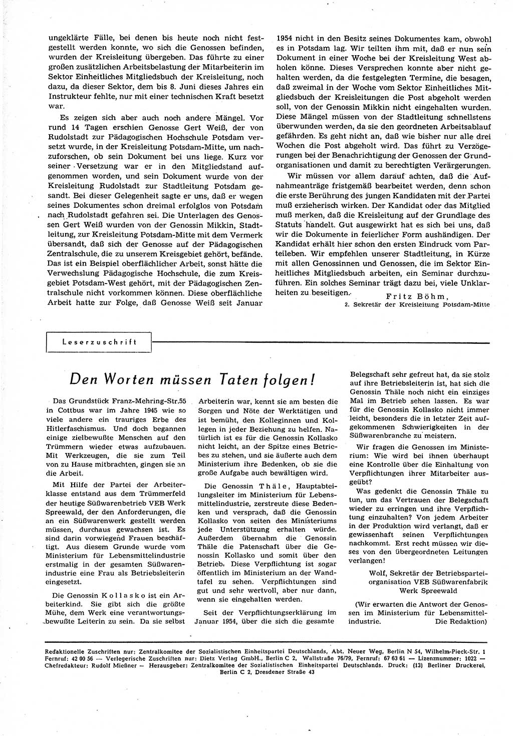 Neuer Weg (NW), Organ des Zentralkomitees (ZK) der SED (Sozialistische Einheitspartei Deutschlands) für alle Parteiarbeiter, 9. Jahrgang [Deutsche Demokratische Republik (DDR)] 1954, Heft 14/28 (NW ZK SED DDR 1954, H. 14/28)