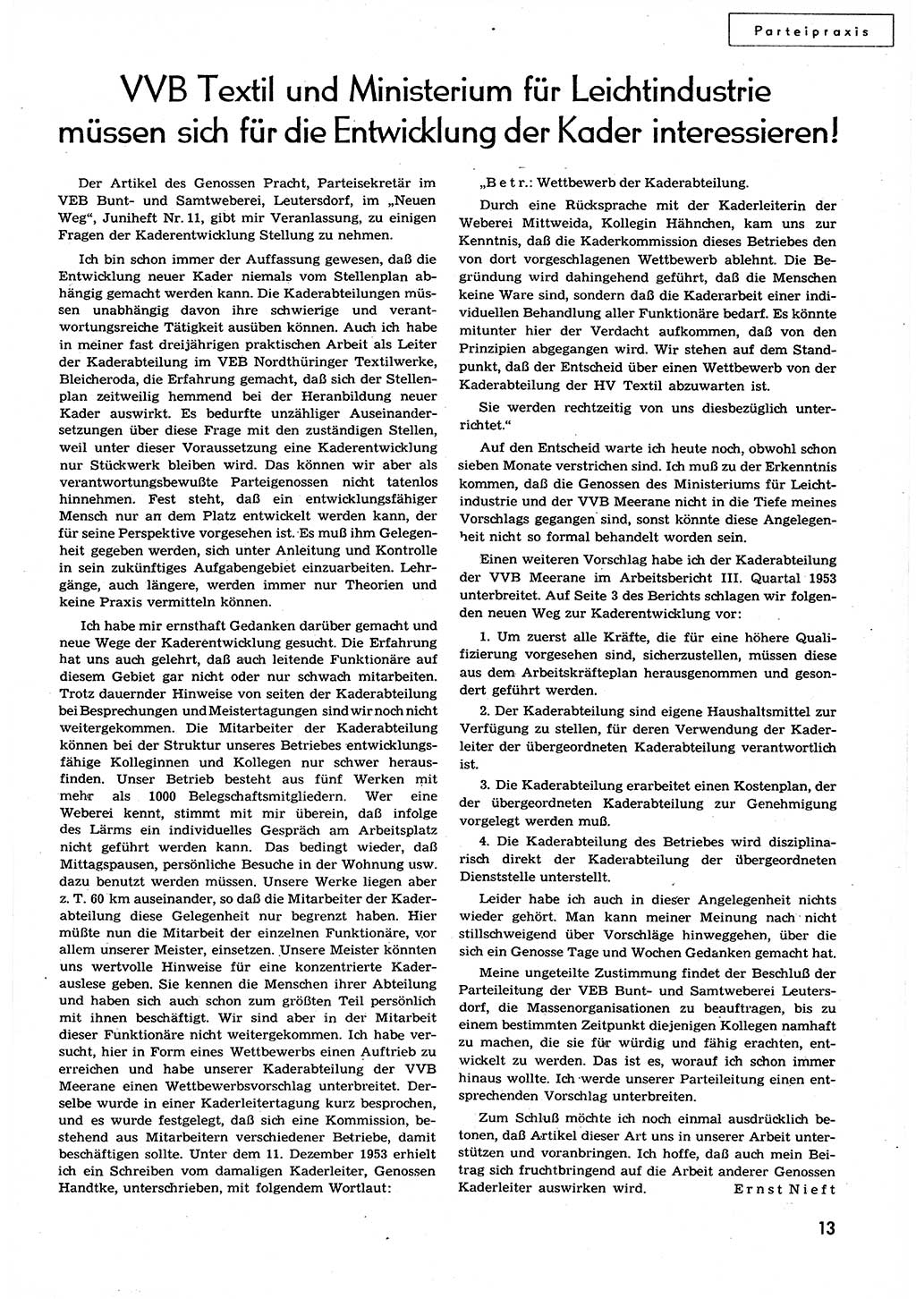 Neuer Weg (NW), Organ des Zentralkomitees (ZK) der SED (Sozialistische Einheitspartei Deutschlands) für alle Parteiarbeiter, 9. Jahrgang [Deutsche Demokratische Republik (DDR)] 1954, Heft 15/13 (NW ZK SED DDR 1954, H. 15/13)