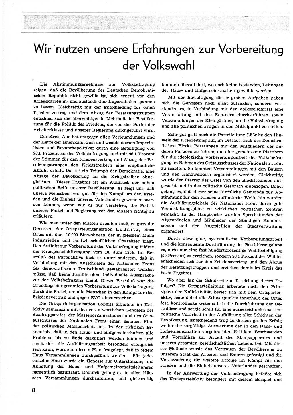 Neuer Weg (NW), Organ des Zentralkomitees (ZK) der SED (Sozialistische Einheitspartei Deutschlands) für alle Parteiarbeiter, 9. Jahrgang [Deutsche Demokratische Republik (DDR)] 1954, Heft 16/8 (NW ZK SED DDR 1954, H. 16/8)