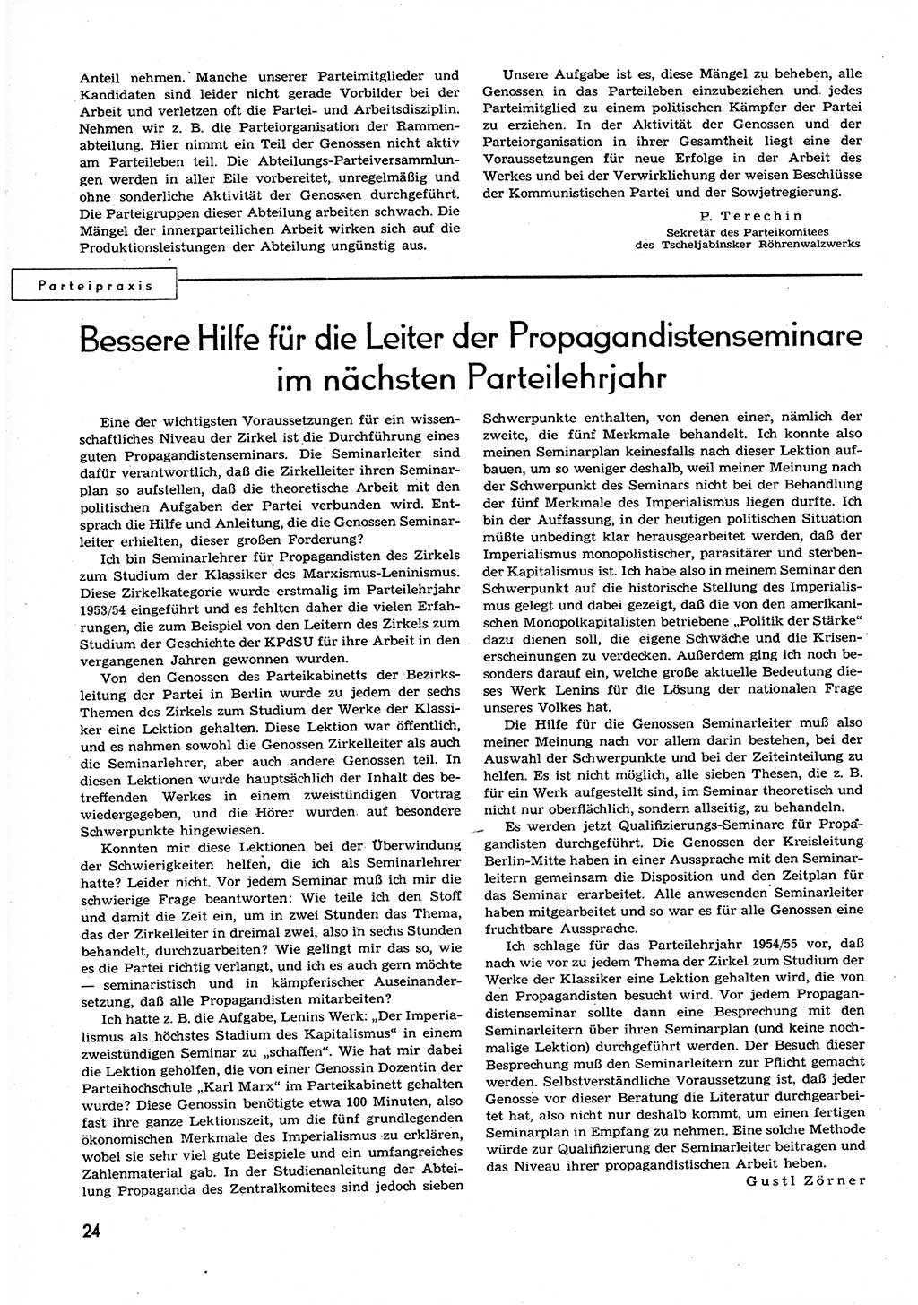 Neuer Weg (NW), Organ des Zentralkomitees (ZK) der SED (Sozialistische Einheitspartei Deutschlands) für alle Parteiarbeiter, 9. Jahrgang [Deutsche Demokratische Republik (DDR)] 1954, Heft 16/24 (NW ZK SED DDR 1954, H. 16/24)