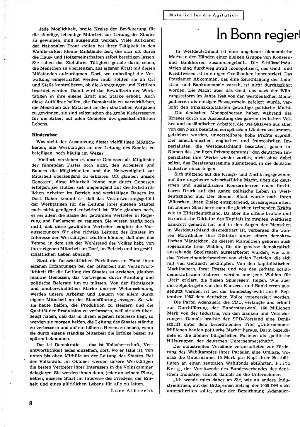 Neuer Weg (NW), Organ des Zentralkomitees (ZK) der SED (Sozialistische Einheitspartei Deutschlands) für alle Parteiarbeiter, 9. Jahrgang [Deutsche Demokratische Republik (DDR)] 1954, Heft 17/8 (NW ZK SED DDR 1954, H. 17/8)
