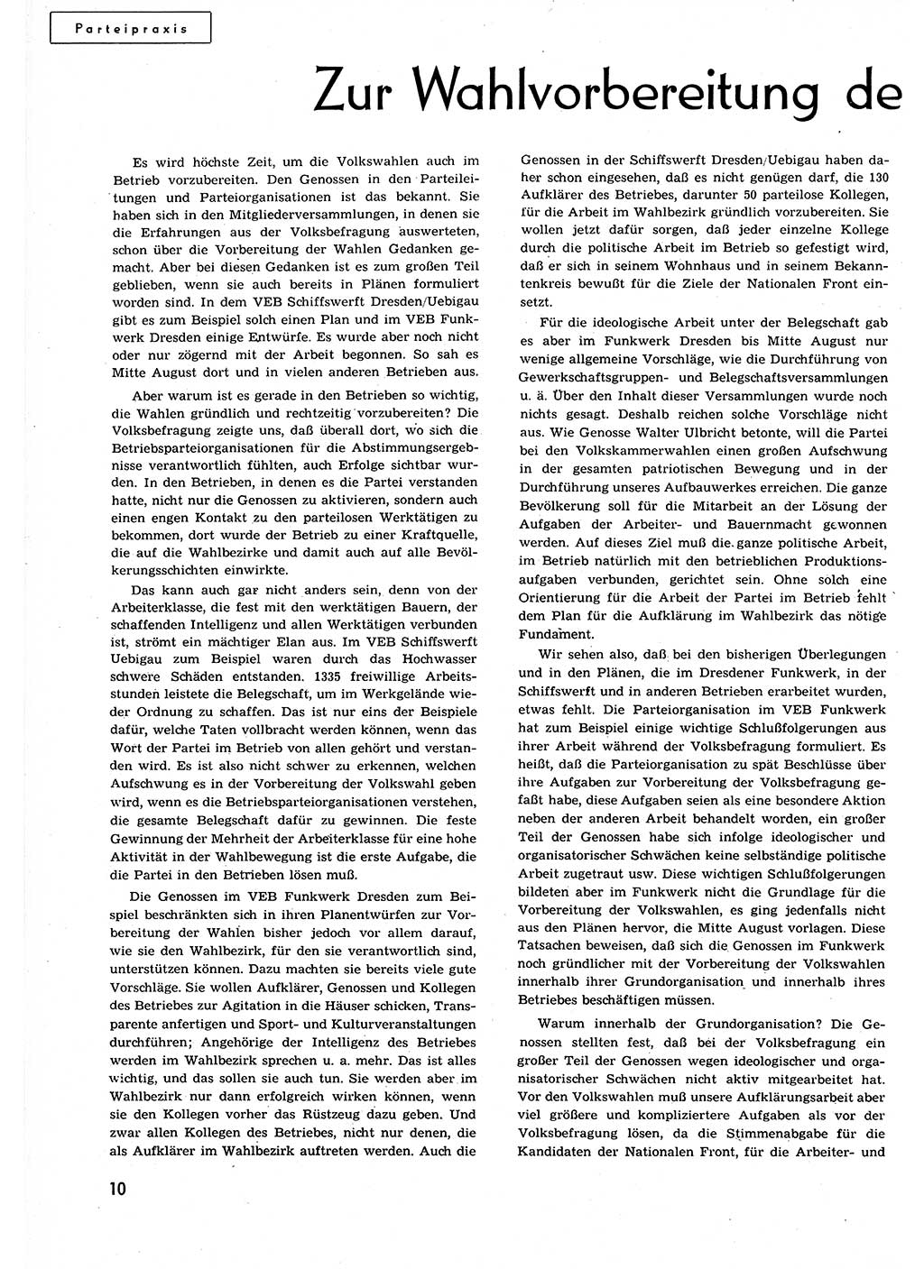 Neuer Weg (NW), Organ des Zentralkomitees (ZK) der SED (Sozialistische Einheitspartei Deutschlands) für alle Parteiarbeiter, 9. Jahrgang [Deutsche Demokratische Republik (DDR)] 1954, Heft 17/10 (NW ZK SED DDR 1954, H. 17/10)
