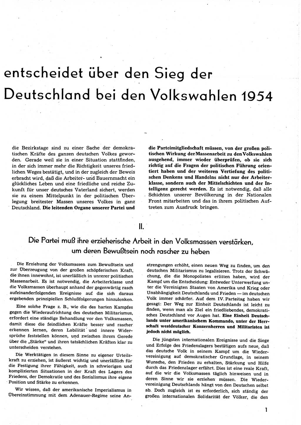 Neuer Weg (NW), Organ des Zentralkomitees (ZK) der SED (Sozialistische Einheitspartei Deutschlands) für alle Parteiarbeiter, 9. Jahrgang [Deutsche Demokratische Republik (DDR)] 1954, Heft 18/1 (NW ZK SED DDR 1954, H. 18/1)