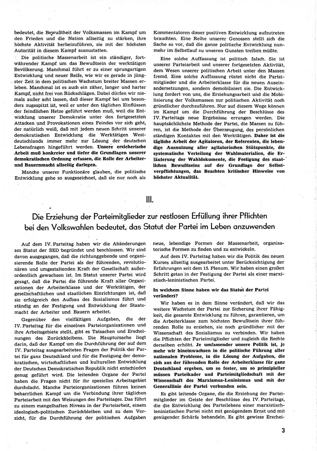Neuer Weg (NW), Organ des Zentralkomitees (ZK) der SED (Sozialistische Einheitspartei Deutschlands) für alle Parteiarbeiter, 9. Jahrgang [Deutsche Demokratische Republik (DDR)] 1954, Heft 18/3 (NW ZK SED DDR 1954, H. 18/3)
