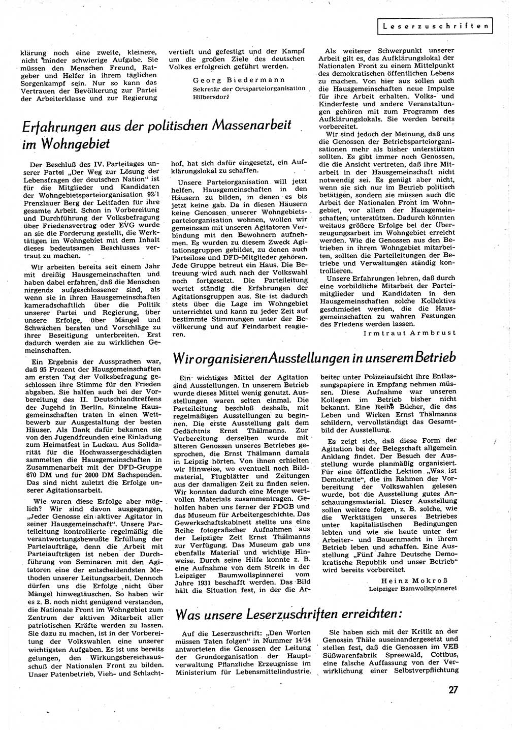 Neuer Weg (NW), Organ des Zentralkomitees (ZK) der SED (Sozialistische Einheitspartei Deutschlands) für alle Parteiarbeiter, 9. Jahrgang [Deutsche Demokratische Republik (DDR)] 1954, Heft 18/27 (NW ZK SED DDR 1954, H. 18/27)