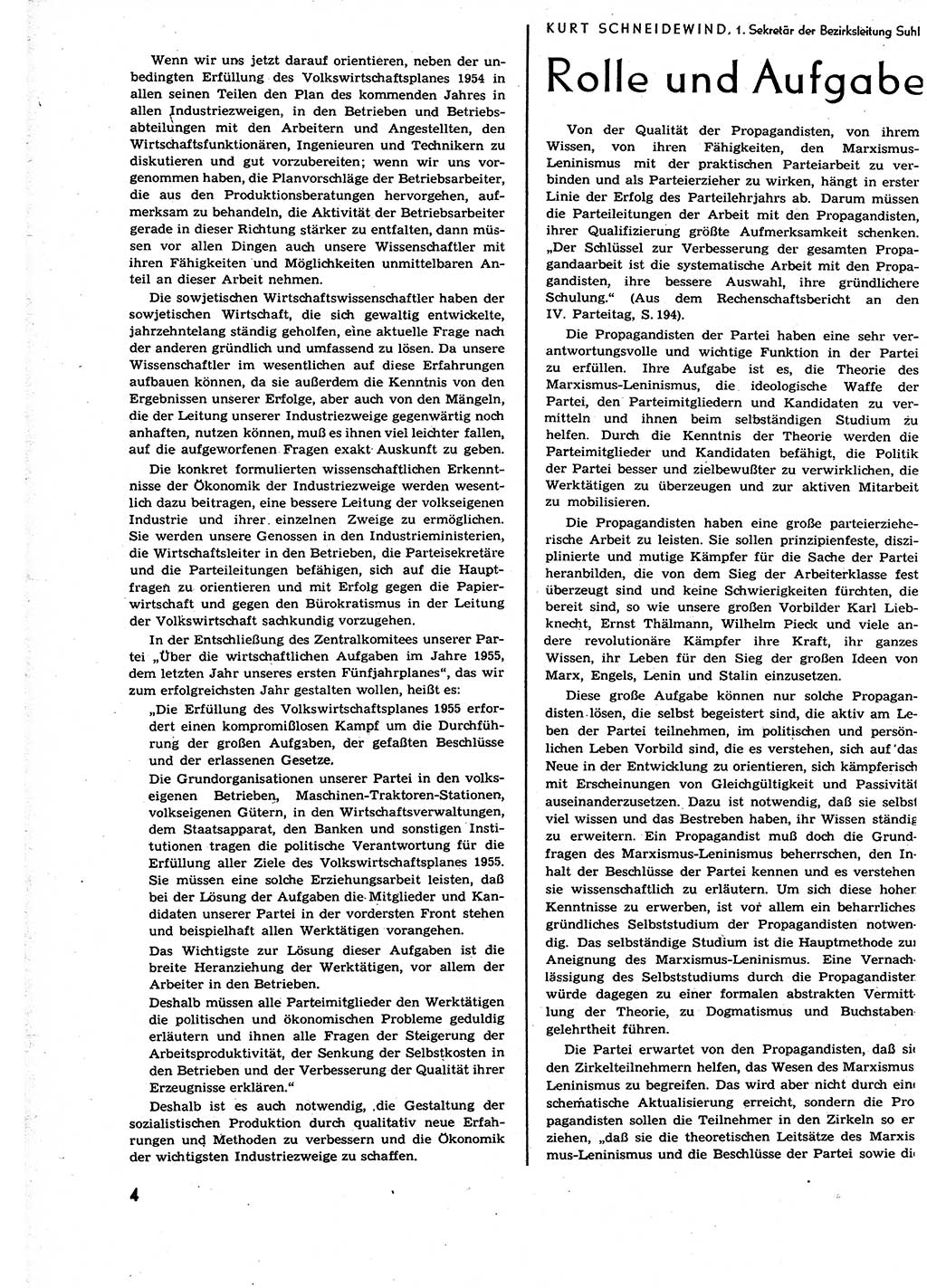 Neuer Weg (NW), Organ des Zentralkomitees (ZK) der SED (Sozialistische Einheitspartei Deutschlands) für alle Parteiarbeiter, 9. Jahrgang [Deutsche Demokratische Republik (DDR)] 1954, Heft 19/4 (NW ZK SED DDR 1954, H. 19/4)