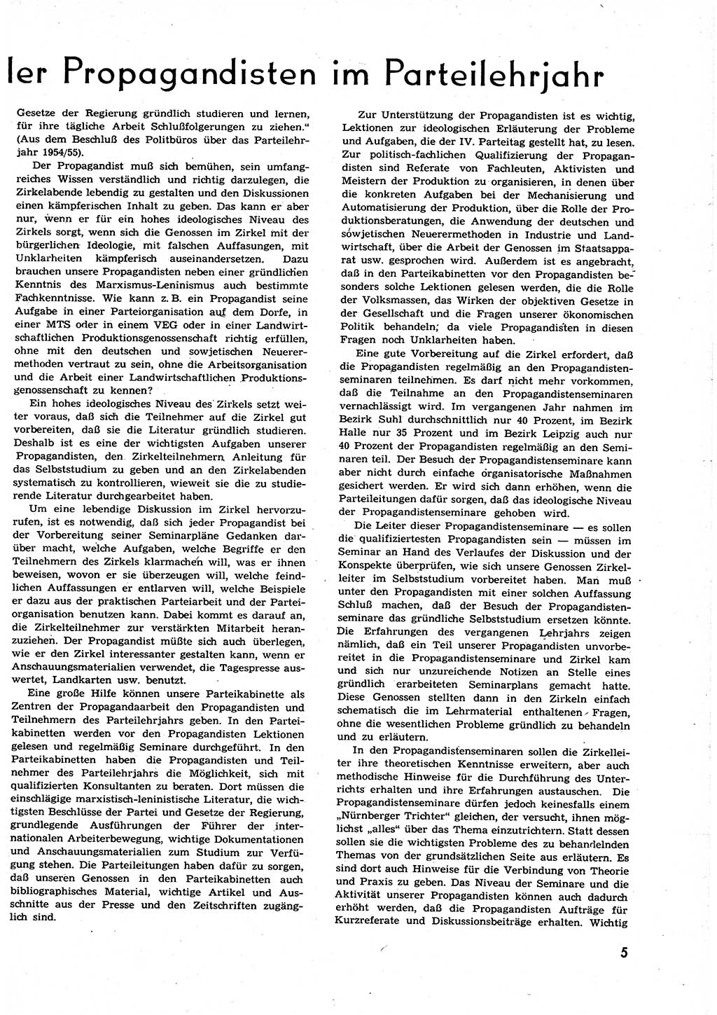 Neuer Weg (NW), Organ des Zentralkomitees (ZK) der SED (Sozialistische Einheitspartei Deutschlands) für alle Parteiarbeiter, 9. Jahrgang [Deutsche Demokratische Republik (DDR)] 1954, Heft 19/5 (NW ZK SED DDR 1954, H. 19/5)