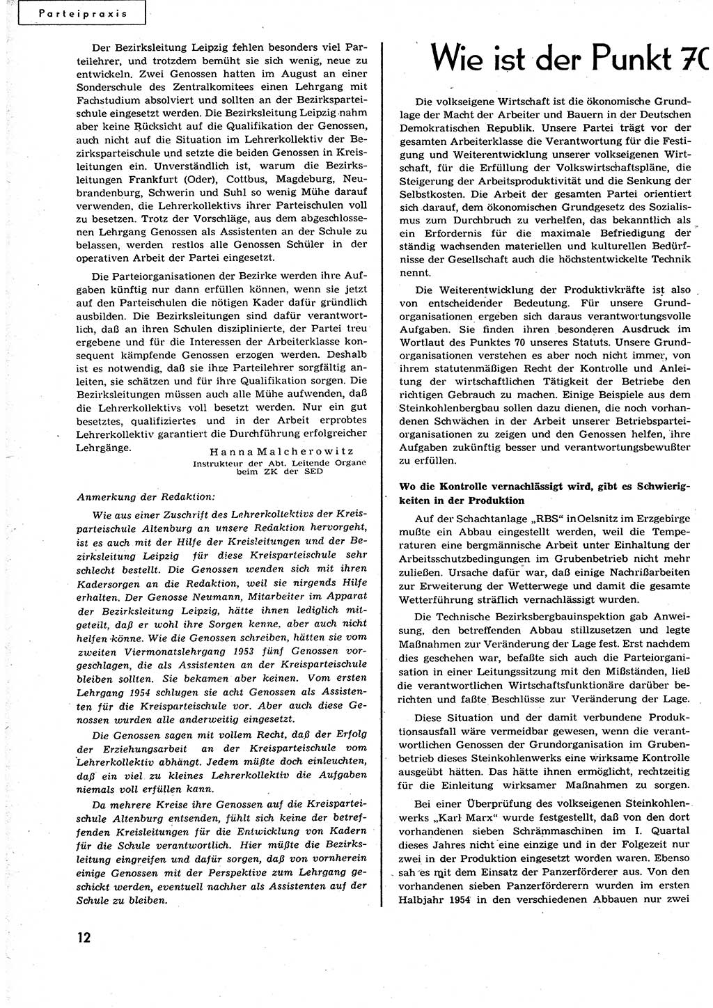 Neuer Weg (NW), Organ des Zentralkomitees (ZK) der SED (Sozialistische Einheitspartei Deutschlands) für alle Parteiarbeiter, 9. Jahrgang [Deutsche Demokratische Republik (DDR)] 1954, Heft 19/12 (NW ZK SED DDR 1954, H. 19/12)