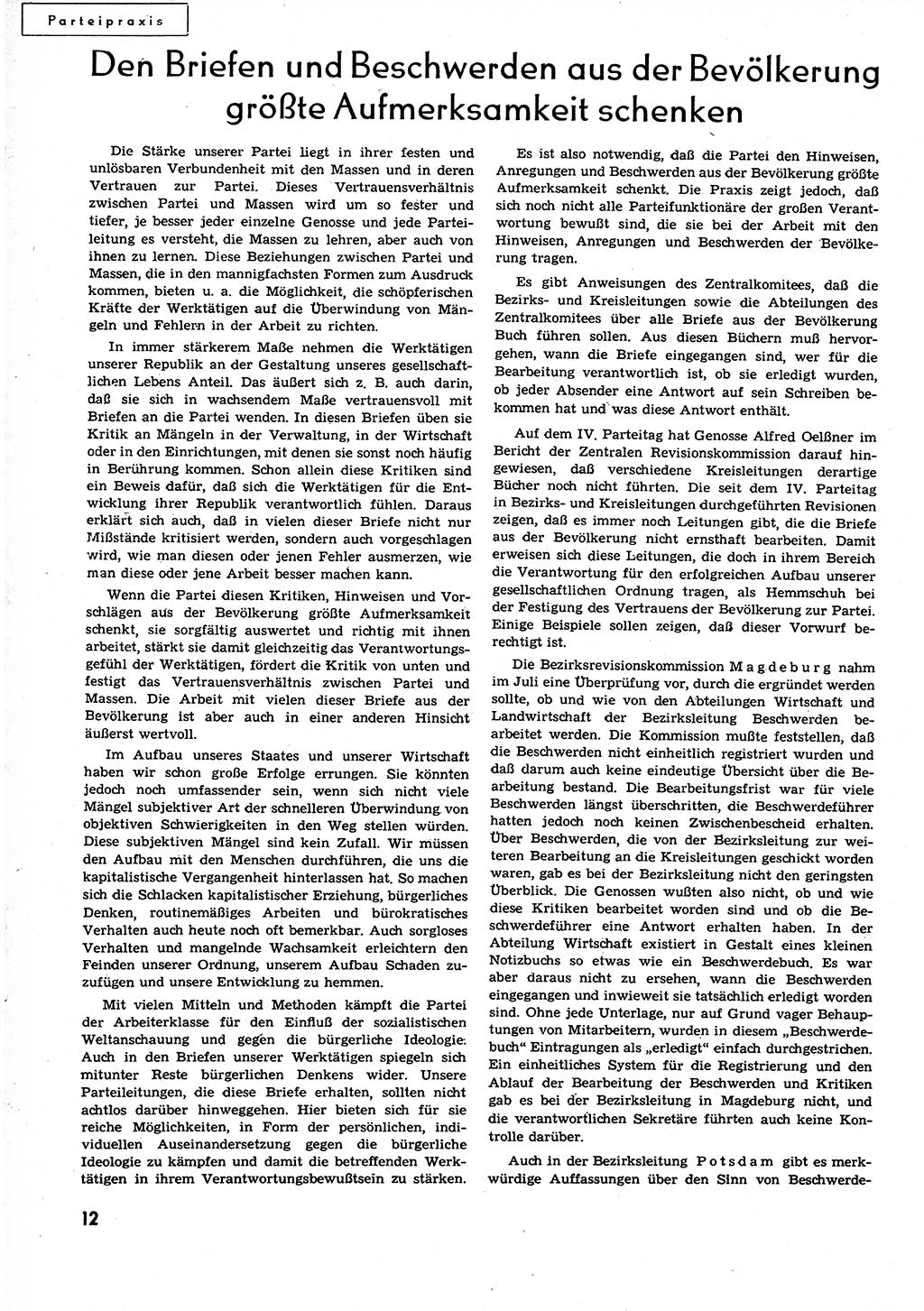 Neuer Weg (NW), Organ des Zentralkomitees (ZK) der SED (Sozialistische Einheitspartei Deutschlands) für alle Parteiarbeiter, 9. Jahrgang [Deutsche Demokratische Republik (DDR)] 1954, Heft 20/12 (NW ZK SED DDR 1954, H. 20/12)