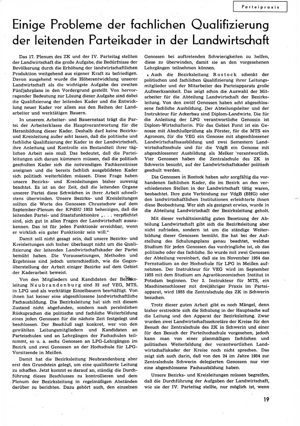 Neuer Weg (NW), Organ des Zentralkomitees (ZK) der SED (Sozialistische Einheitspartei Deutschlands) für alle Parteiarbeiter, 9. Jahrgang [Deutsche Demokratische Republik (DDR)] 1954, Heft 20/19 (NW ZK SED DDR 1954, H. 20/19)