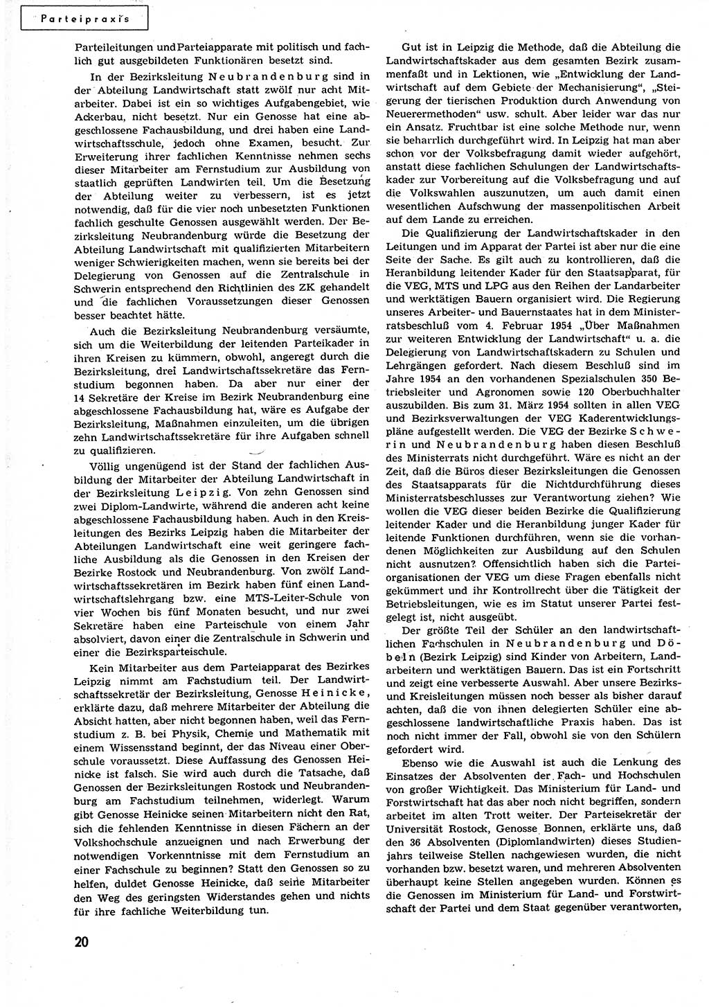 Neuer Weg (NW), Organ des Zentralkomitees (ZK) der SED (Sozialistische Einheitspartei Deutschlands) für alle Parteiarbeiter, 9. Jahrgang [Deutsche Demokratische Republik (DDR)] 1954, Heft 20/20 (NW ZK SED DDR 1954, H. 20/20)