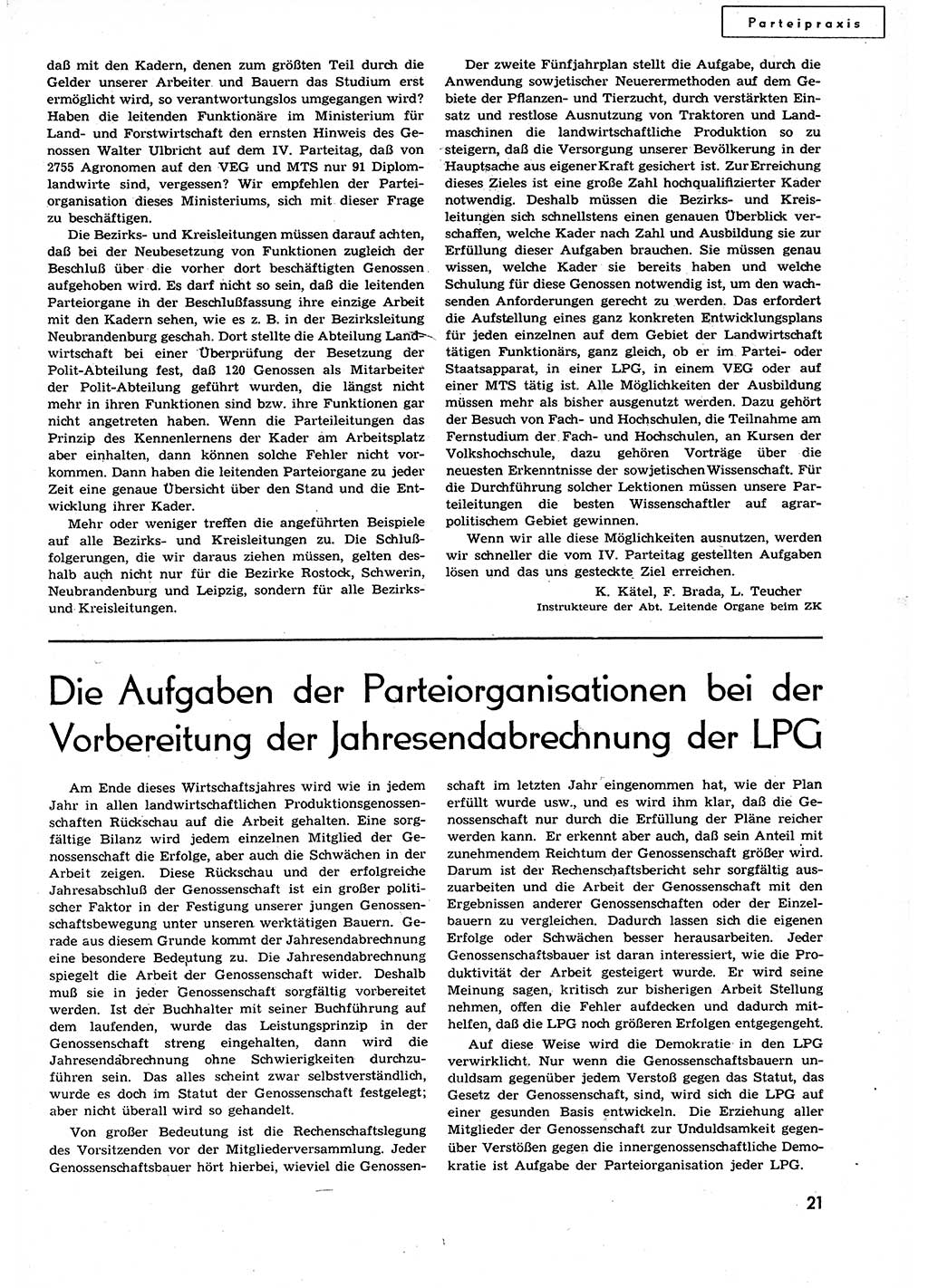 Neuer Weg (NW), Organ des Zentralkomitees (ZK) der SED (Sozialistische Einheitspartei Deutschlands) für alle Parteiarbeiter, 9. Jahrgang [Deutsche Demokratische Republik (DDR)] 1954, Heft 20/21 (NW ZK SED DDR 1954, H. 20/21)