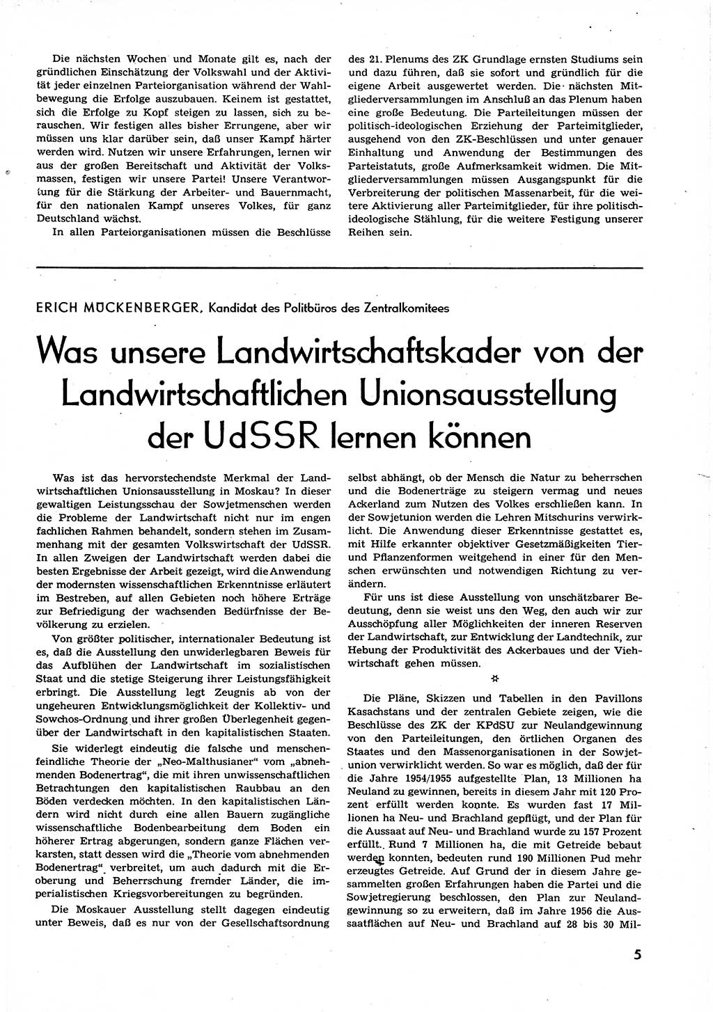 Neuer Weg (NW), Organ des Zentralkomitees (ZK) der SED (Sozialistische Einheitspartei Deutschlands) für alle Parteiarbeiter, 9. Jahrgang [Deutsche Demokratische Republik (DDR)] 1954, Heft 21/5 (NW ZK SED DDR 1954, H. 21/5)