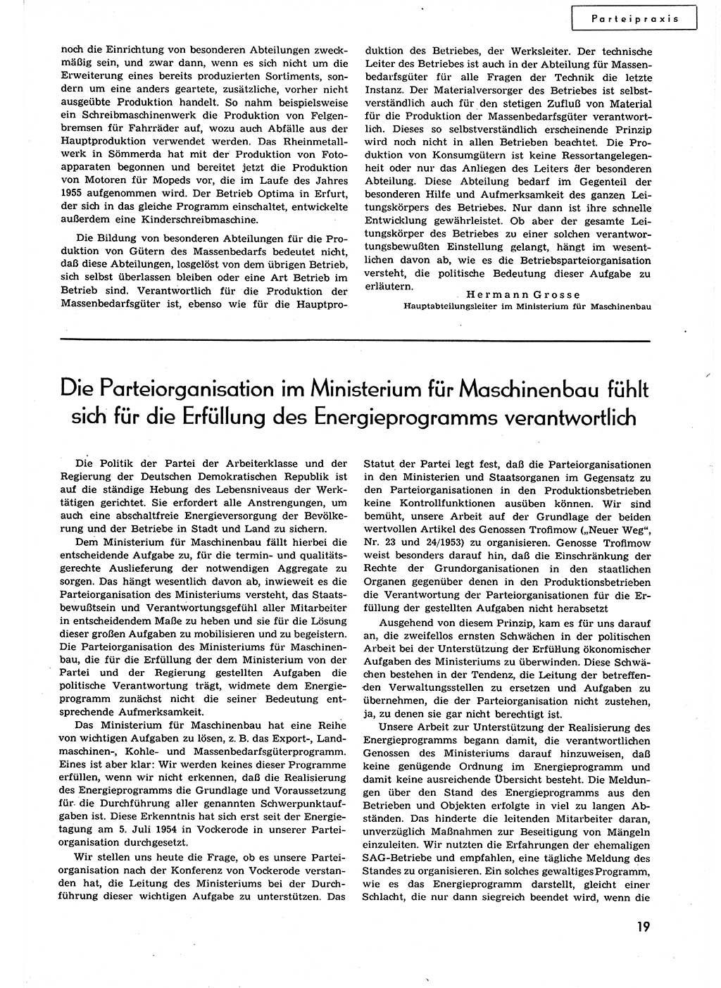 Neuer Weg (NW), Organ des Zentralkomitees (ZK) der SED (Sozialistische Einheitspartei Deutschlands) für alle Parteiarbeiter, 9. Jahrgang [Deutsche Demokratische Republik (DDR)] 1954, Heft 21/19 (NW ZK SED DDR 1954, H. 21/19)