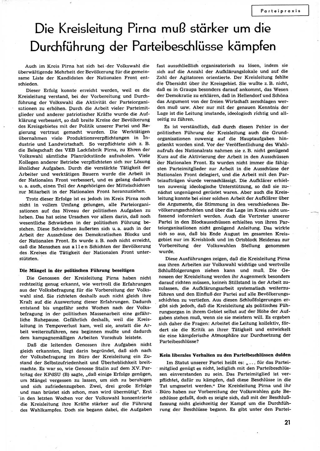 Neuer Weg (NW), Organ des Zentralkomitees (ZK) der SED (Sozialistische Einheitspartei Deutschlands) für alle Parteiarbeiter, 9. Jahrgang [Deutsche Demokratische Republik (DDR)] 1954, Heft 21/21 (NW ZK SED DDR 1954, H. 21/21)