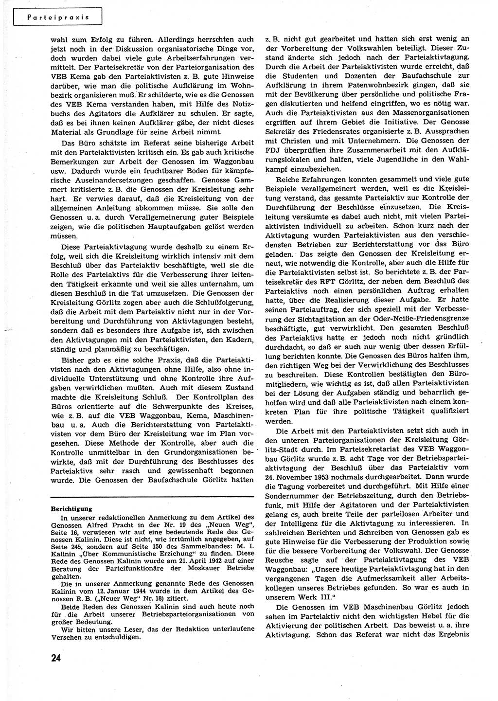 Neuer Weg (NW), Organ des Zentralkomitees (ZK) der SED (Sozialistische Einheitspartei Deutschlands) für alle Parteiarbeiter, 9. Jahrgang [Deutsche Demokratische Republik (DDR)] 1954, Heft 21/24 (NW ZK SED DDR 1954, H. 21/24)