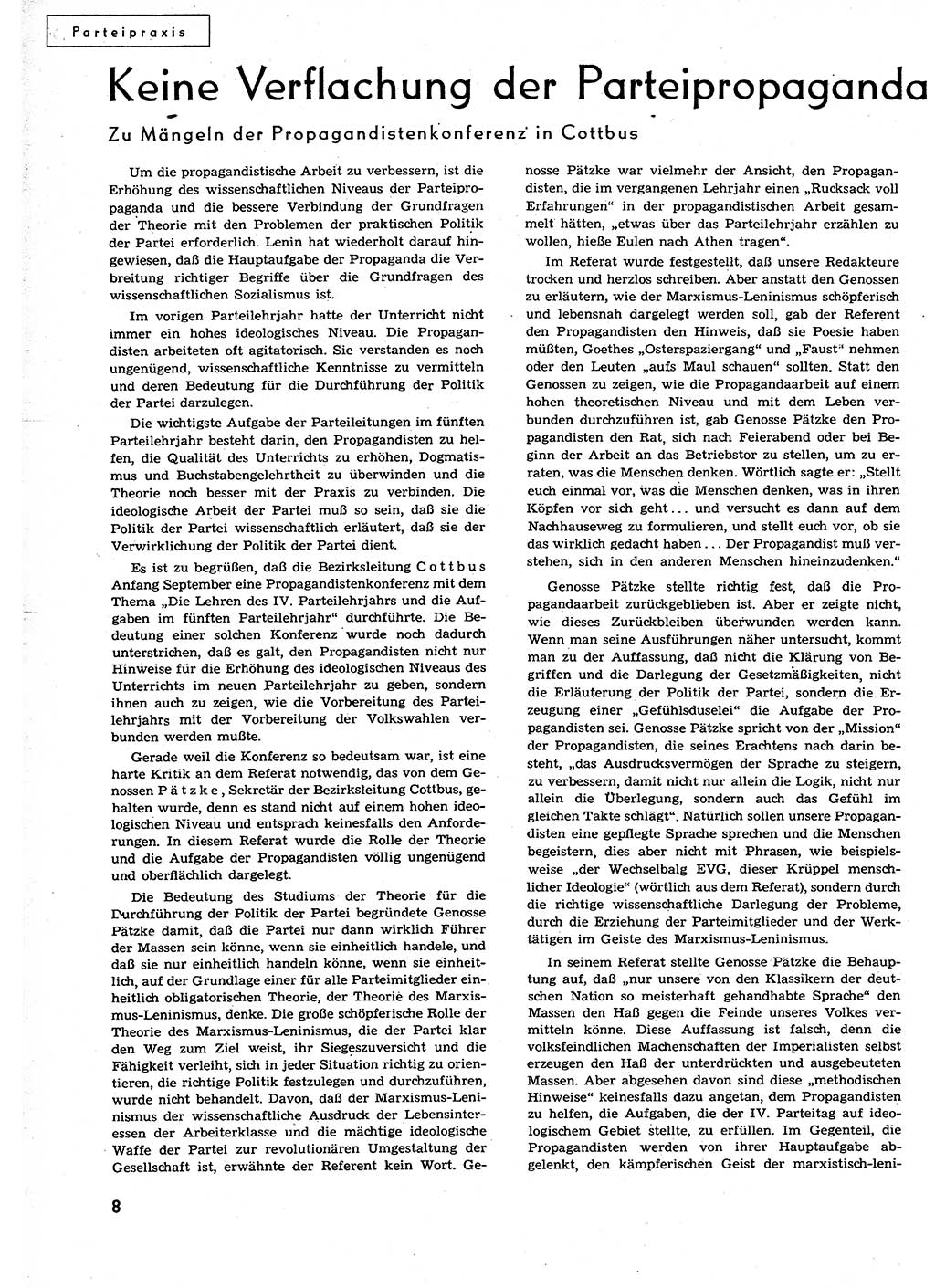 Neuer Weg (NW), Organ des Zentralkomitees (ZK) der SED (Sozialistische Einheitspartei Deutschlands) für alle Parteiarbeiter, 9. Jahrgang [Deutsche Demokratische Republik (DDR)] 1954, Heft 22/8 (NW ZK SED DDR 1954, H. 22/8)