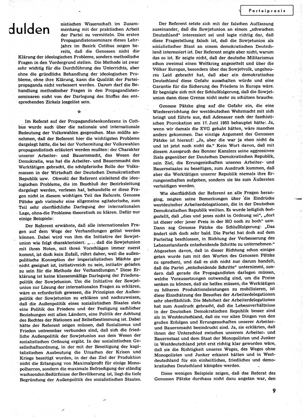 Neuer Weg (NW), Organ des Zentralkomitees (ZK) der SED (Sozialistische Einheitspartei Deutschlands) für alle Parteiarbeiter, 9. Jahrgang [Deutsche Demokratische Republik (DDR)] 1954, Heft 22/9 (NW ZK SED DDR 1954, H. 22/9)