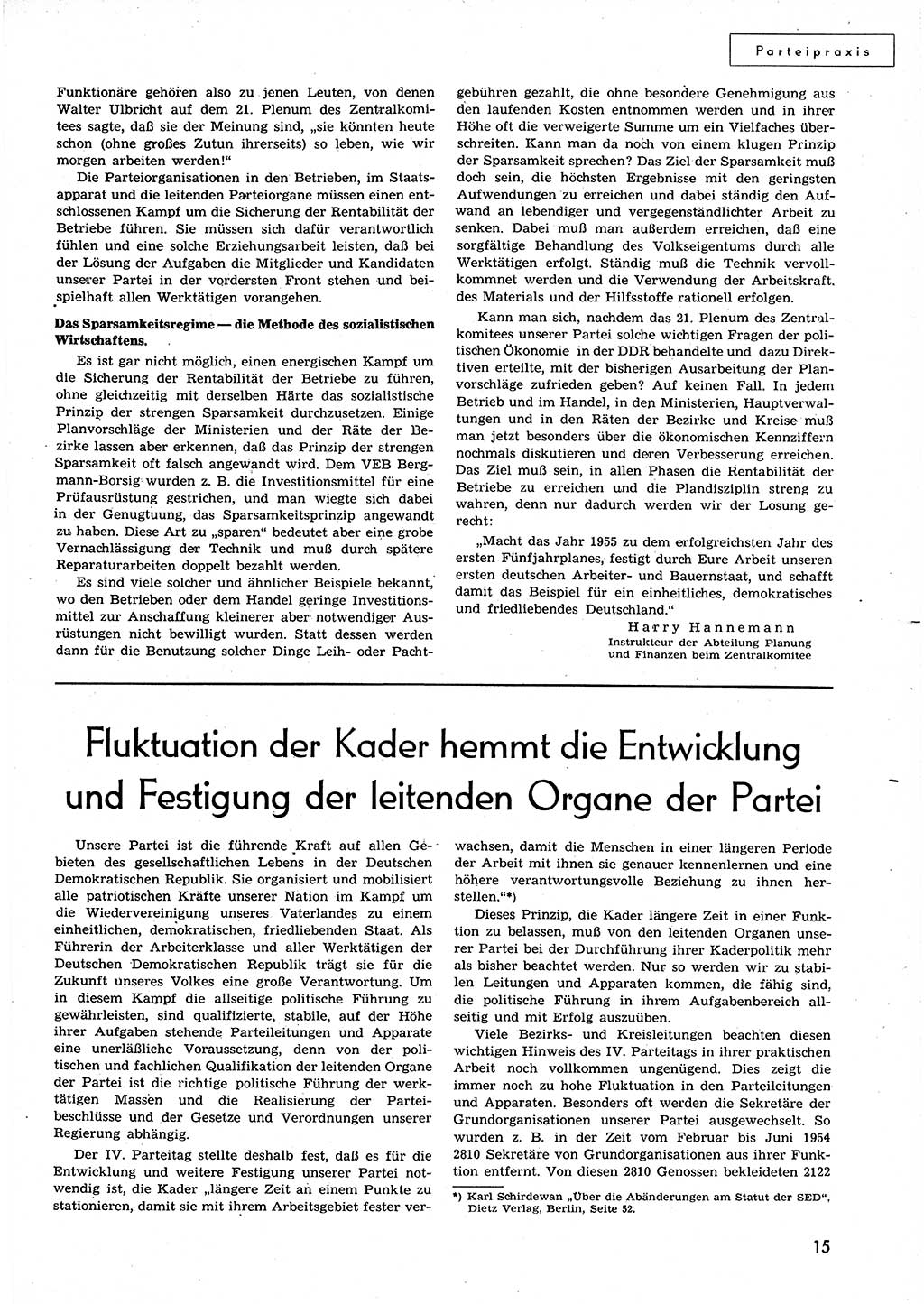 Neuer Weg (NW), Organ des Zentralkomitees (ZK) der SED (Sozialistische Einheitspartei Deutschlands) für alle Parteiarbeiter, 9. Jahrgang [Deutsche Demokratische Republik (DDR)] 1954, Heft 22/15 (NW ZK SED DDR 1954, H. 22/15)
