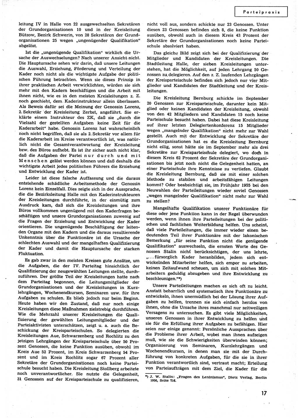 Neuer Weg (NW), Organ des Zentralkomitees (ZK) der SED (Sozialistische Einheitspartei Deutschlands) für alle Parteiarbeiter, 9. Jahrgang [Deutsche Demokratische Republik (DDR)] 1954, Heft 22/17 (NW ZK SED DDR 1954, H. 22/17)