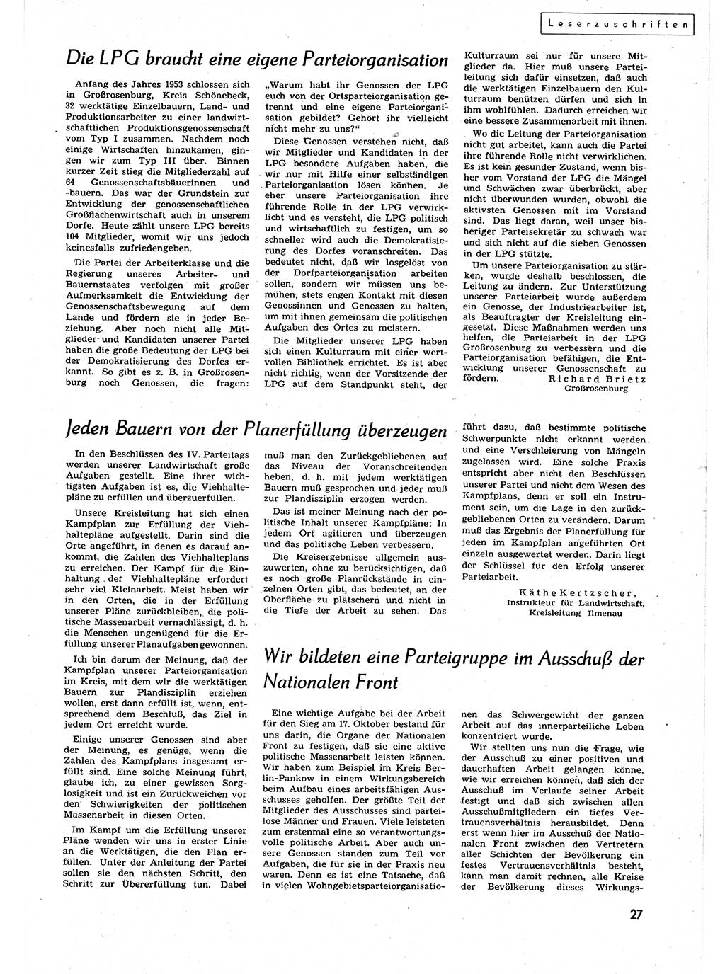 Neuer Weg (NW), Organ des Zentralkomitees (ZK) der SED (Sozialistische Einheitspartei Deutschlands) für alle Parteiarbeiter, 9. Jahrgang [Deutsche Demokratische Republik (DDR)] 1954, Heft 22/27 (NW ZK SED DDR 1954, H. 22/27)