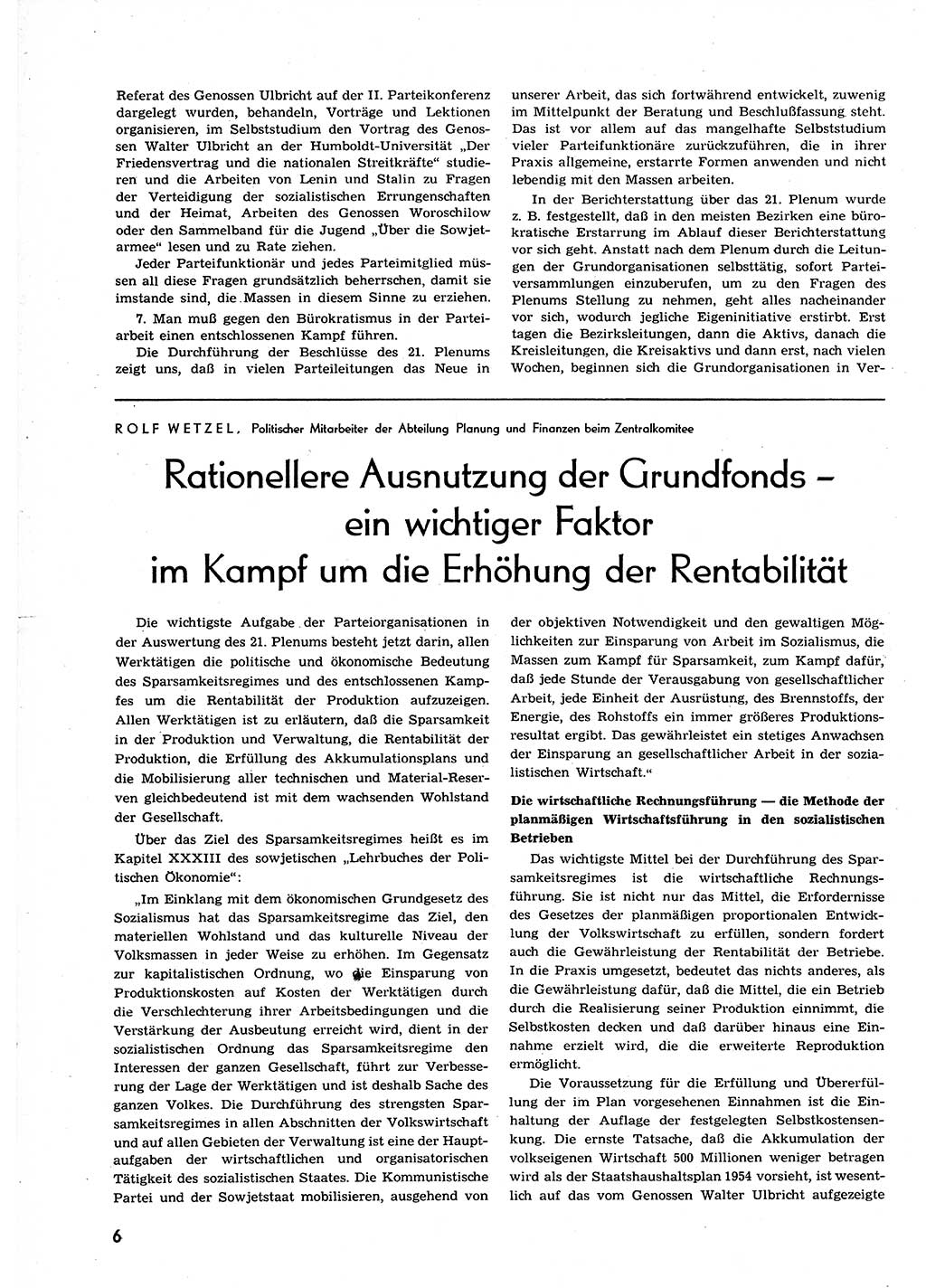 Neuer Weg (NW), Organ des Zentralkomitees (ZK) der SED (Sozialistische Einheitspartei Deutschlands) für alle Parteiarbeiter, 9. Jahrgang [Deutsche Demokratische Republik (DDR)] 1954, Heft 23/6 (NW ZK SED DDR 1954, H. 23/6)