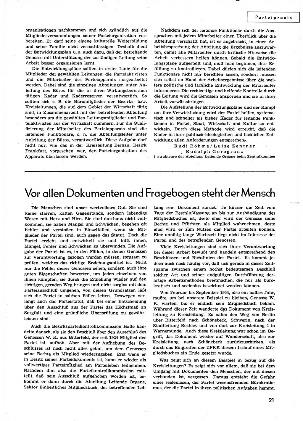 Neuer Weg (NW), Organ des Zentralkomitees (ZK) der SED (Sozialistische Einheitspartei Deutschlands) für alle Parteiarbeiter, 9. Jahrgang [Deutsche Demokratische Republik (DDR)] 1954, Heft 23/21 (NW ZK SED DDR 1954, H. 23/21)