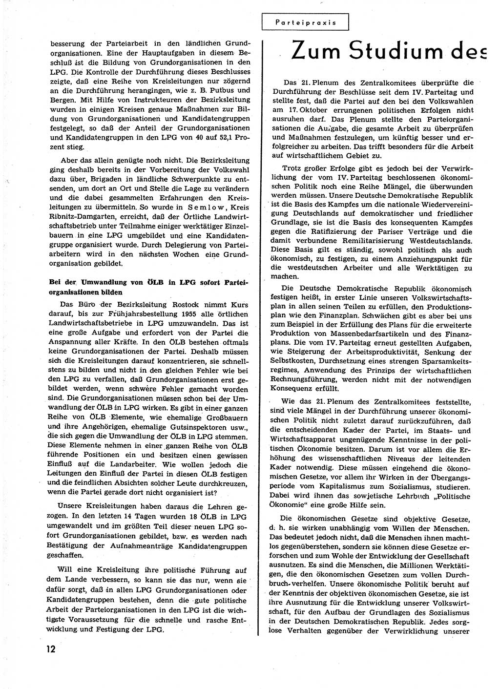 Neuer Weg (NW), Organ des Zentralkomitees (ZK) der SED (Sozialistische Einheitspartei Deutschlands) für alle Parteiarbeiter, 9. Jahrgang [Deutsche Demokratische Republik (DDR)] 1954, Heft 24/12 (NW ZK SED DDR 1954, H. 24/12)