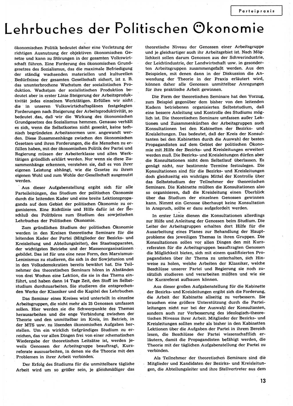 Neuer Weg (NW), Organ des Zentralkomitees (ZK) der SED (Sozialistische Einheitspartei Deutschlands) für alle Parteiarbeiter, 9. Jahrgang [Deutsche Demokratische Republik (DDR)] 1954, Heft 24/13 (NW ZK SED DDR 1954, H. 24/13)