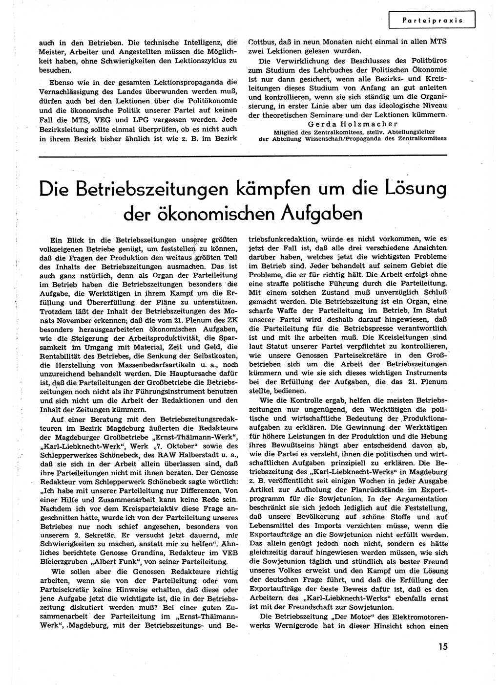 Neuer Weg (NW), Organ des Zentralkomitees (ZK) der SED (Sozialistische Einheitspartei Deutschlands) für alle Parteiarbeiter, 9. Jahrgang [Deutsche Demokratische Republik (DDR)] 1954, Heft 24/15 (NW ZK SED DDR 1954, H. 24/15)