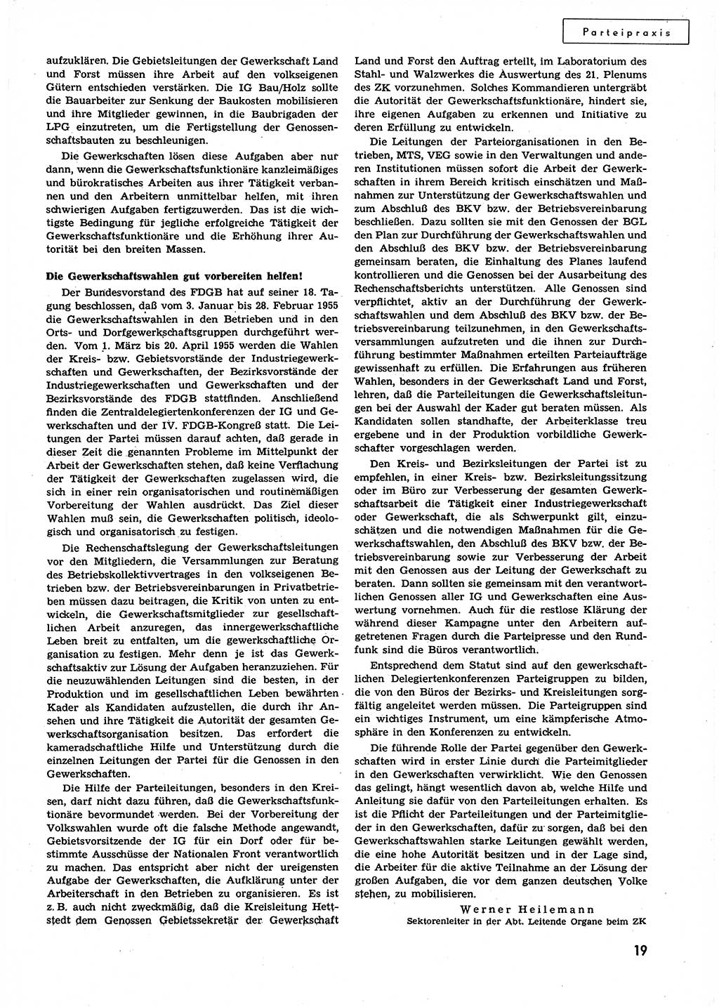 Neuer Weg (NW), Organ des Zentralkomitees (ZK) der SED (Sozialistische Einheitspartei Deutschlands) für alle Parteiarbeiter, 9. Jahrgang [Deutsche Demokratische Republik (DDR)] 1954, Heft 24/19 (NW ZK SED DDR 1954, H. 24/19)