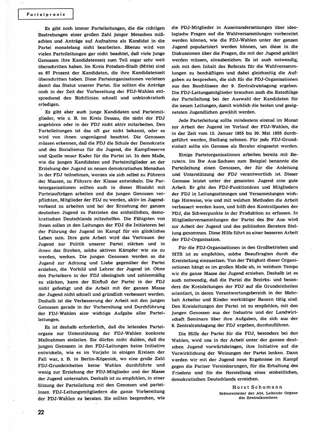 Neuer Weg (NW), Organ des Zentralkomitees (ZK) der SED (Sozialistische Einheitspartei Deutschlands) für alle Parteiarbeiter, 9. Jahrgang [Deutsche Demokratische Republik (DDR)] 1954, Heft 24/22 (NW ZK SED DDR 1954, H. 24/22)