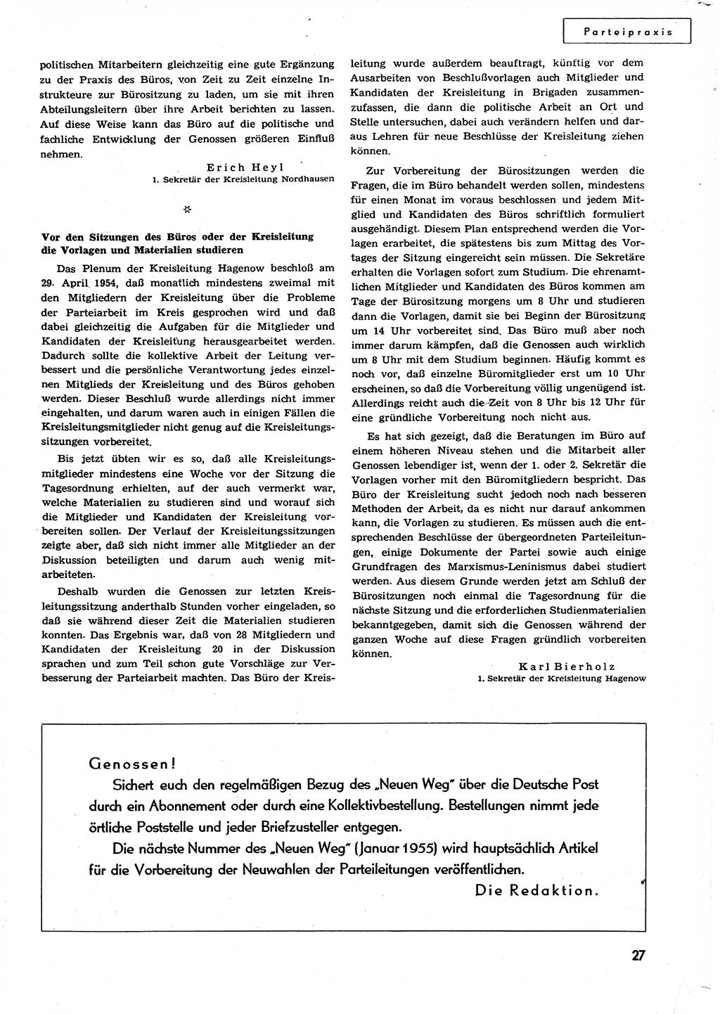 Neuer Weg (NW), Organ des Zentralkomitees (ZK) der SED (Sozialistische Einheitspartei Deutschlands) für alle Parteiarbeiter, 9. Jahrgang [Deutsche Demokratische Republik (DDR)] 1954, Heft 24/27 (NW ZK SED DDR 1954, H. 24/27)