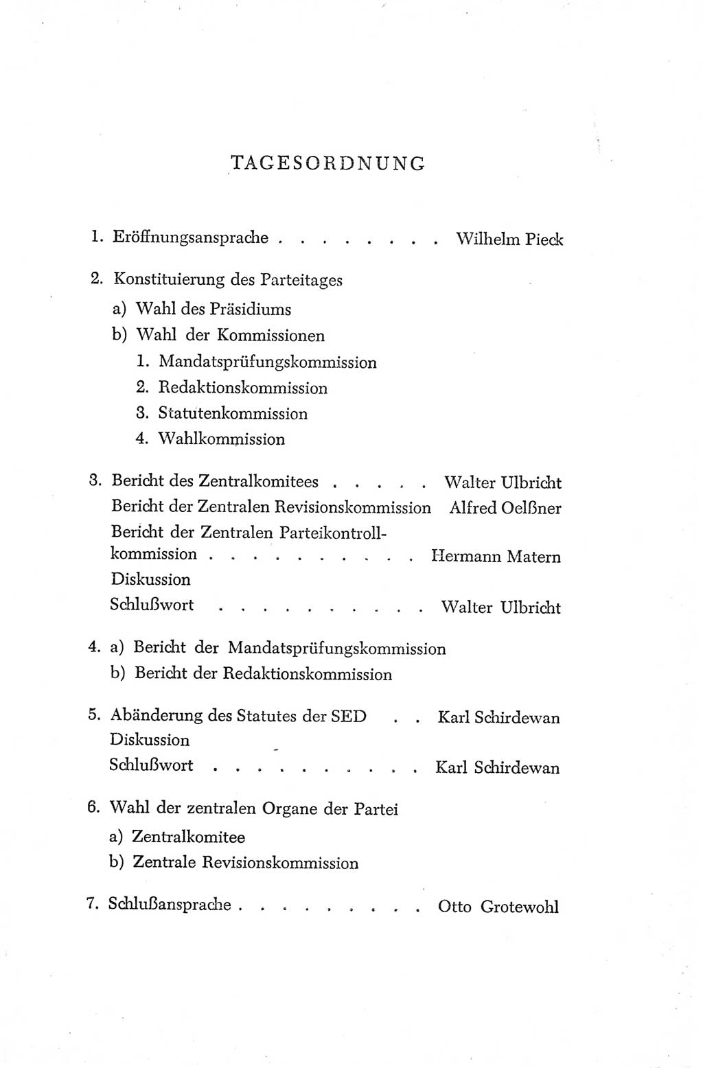 Protokoll der Verhandlungen des Ⅳ. Parteitages der Sozialistischen Einheitspartei Deutschlands (SED) [Deutsche Demokratische Republik (DDR)] 1954, Seite 5