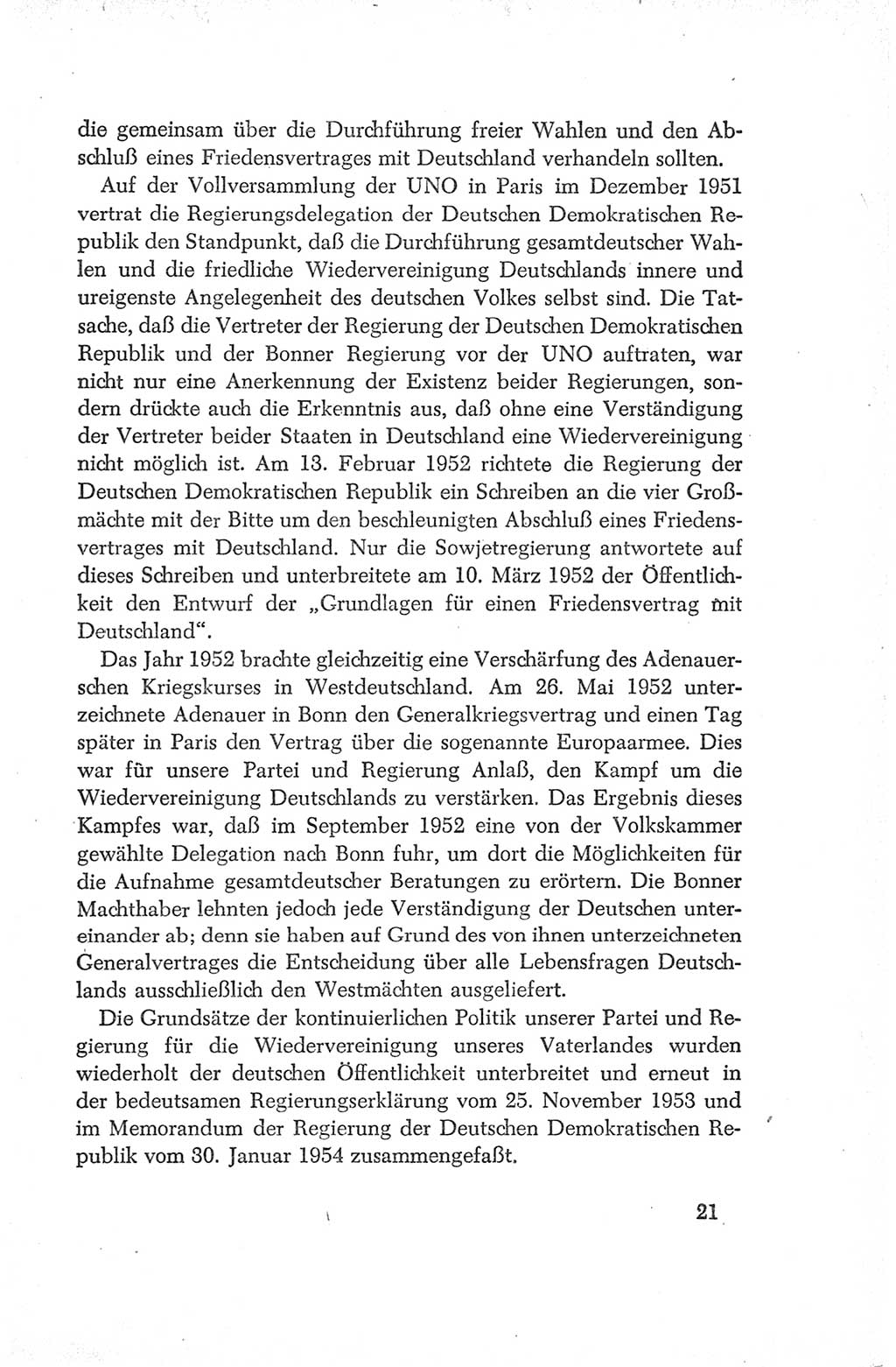 Protokoll der Verhandlungen des Ⅳ. Parteitages der Sozialistischen Einheitspartei Deutschlands (SED) [Deutsche Demokratische Republik (DDR)] 1954, Seite 21